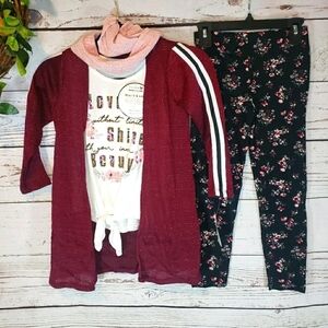 KNIT WORKS Three Piece Outfit Flower Size XS 6